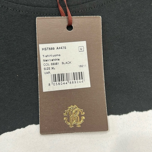 1679- Roberto Cavalli XL Men's T-Shirt Short Sleeve NWT - Picture 5 of 10